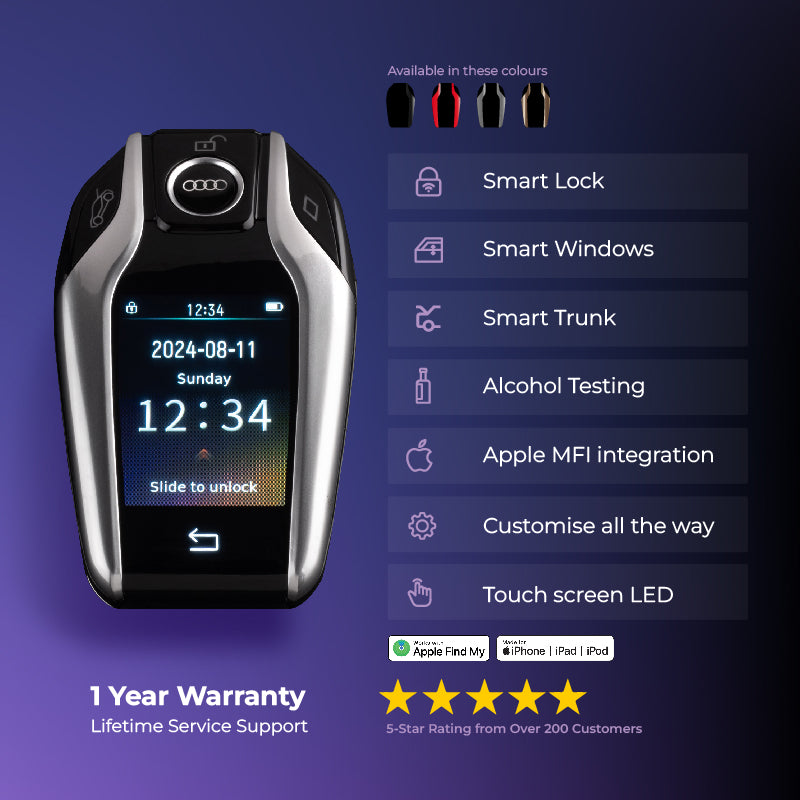 Tron 2.0 (with Alcohol Detection) | Smart Remote Car Key with Touchscreen, Lightweight | 1 Year Warranty